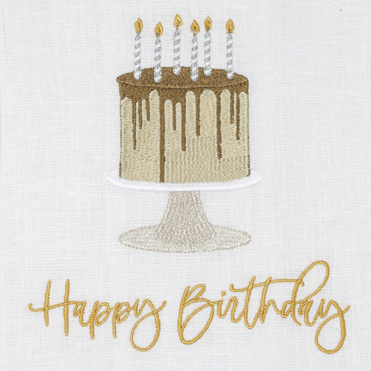 Happy Birthday Cake Linen Towel