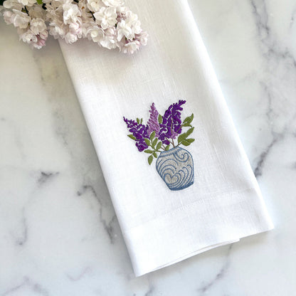Lilac Jar Linen Towel-New