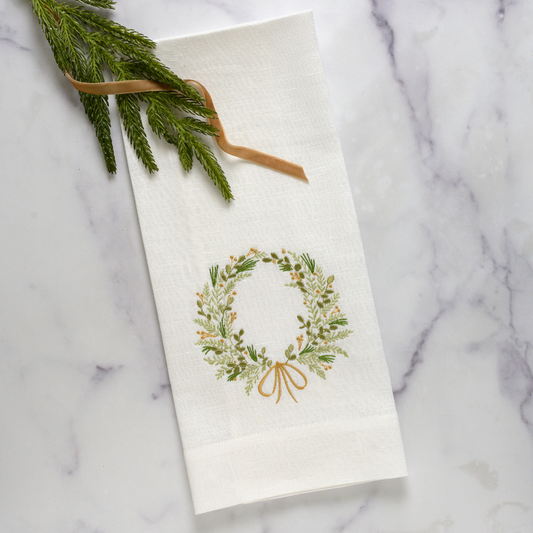 Farmers Market Wreath Linen Towel