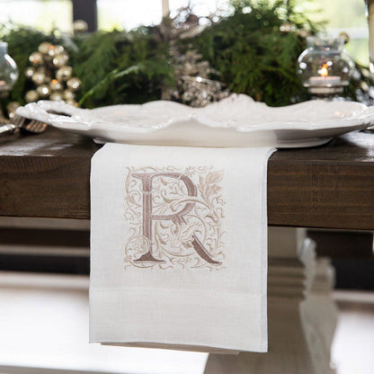 Monogram Linen Towel - Assorted Letters