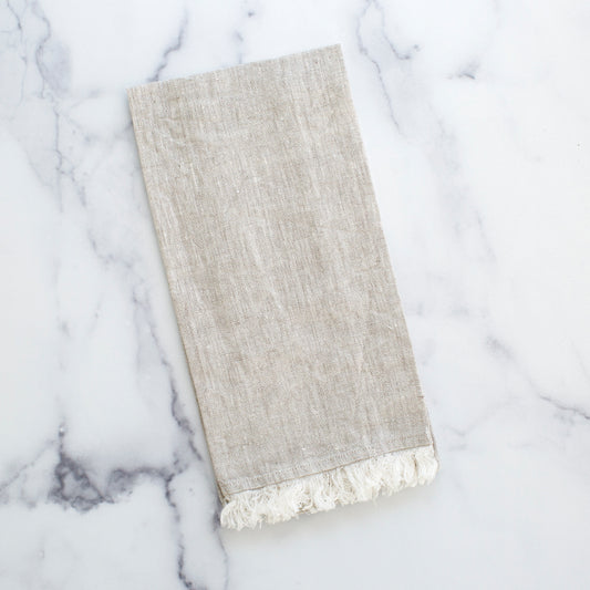 Tuscan Linen Towel with Fringe