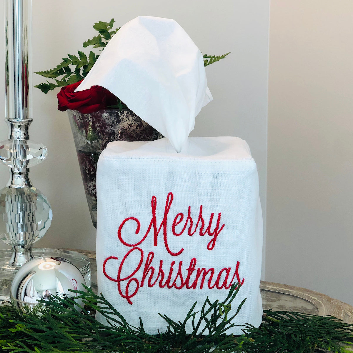 Merry Christmas Tissue Box Cover - Sale