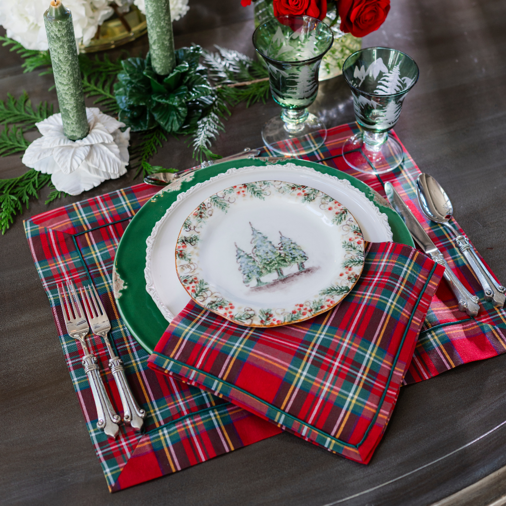 Tartan Red Italian Cotton Napkin