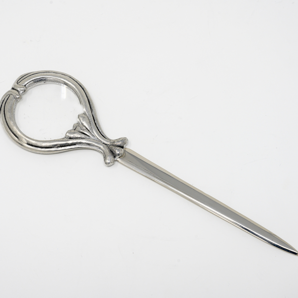 Letter Opener with Magnifying Glass | Italian Pewter | Arte Italica