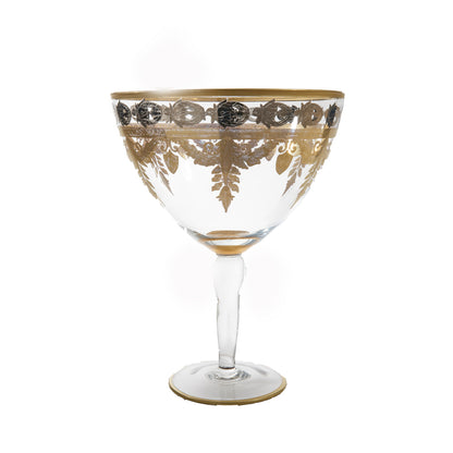 Vetro Platinum/Gold Tall Footed Compote