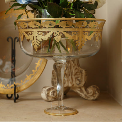 Vetro Gold Tall Footed Serving Compote