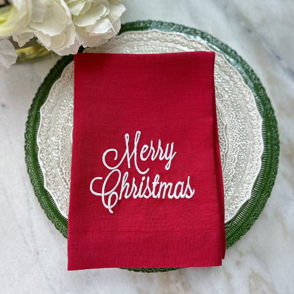 Merry Christmas Tri-Fold Napkin