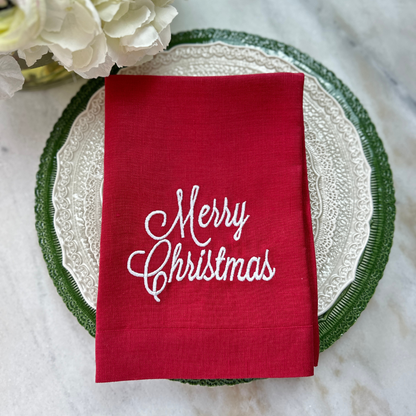 Merry Christmas Tri-Fold Napkin