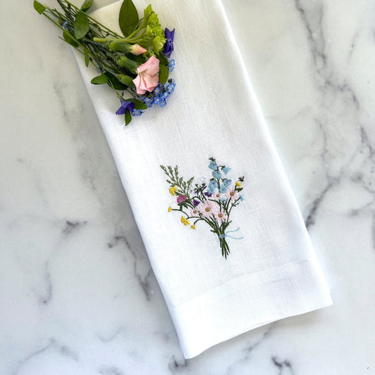 Wildflower Bouquet Linen Towel