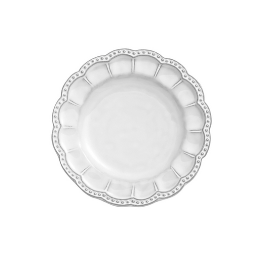 Arte Italica Bella Bianca beaded bread canape plate Italian stoneware