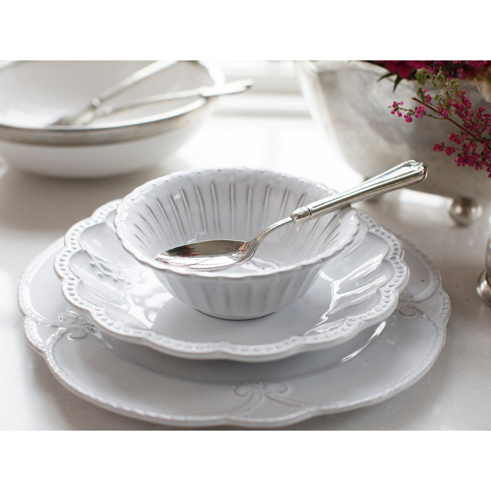 Arte Italica Bella Bianca beaded cereal bowl Italian stoneware everyday dining