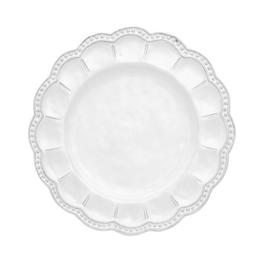 Arte Italica Bella Bianca beaded salad dessert plate Italian stoneware elegant white glaze