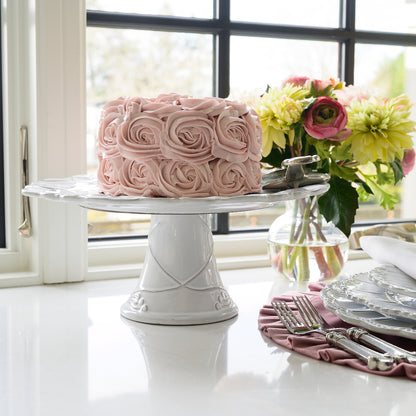 Arte Italica Bella Bianca cake stand Italian stoneware pedestal