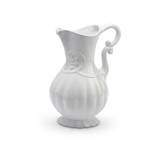 Arte Italica Bella Bianca Italian stoneware pitcher white glaze