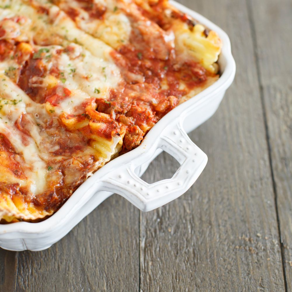Bella Bianca Rectangular Lasagna Dish - Italian Stoneware 13