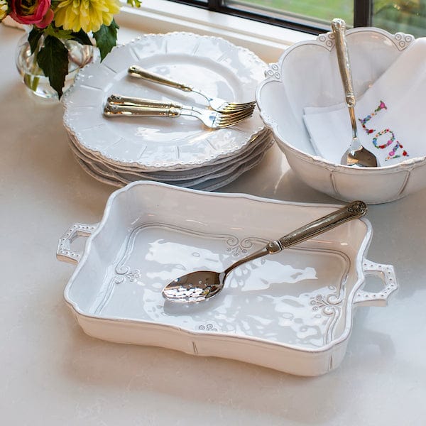 arte-italica-bella-bianca-rectangular-lasagna-dish-stoneware with other serving bowls