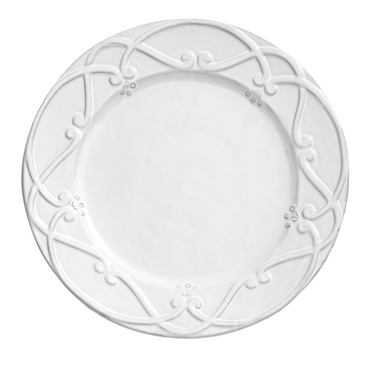 Arte Italica Bella Bianca ribbon charger Italian stoneware