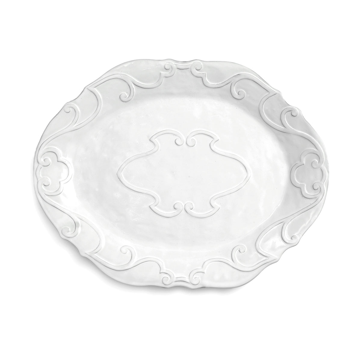 Arte Italica Bella Bianca ribbon oval platter Italian stoneware serving piece