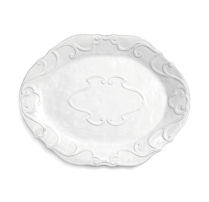 Arte Italica Bella Bianca ribbon oval platter Italian stoneware serving piece