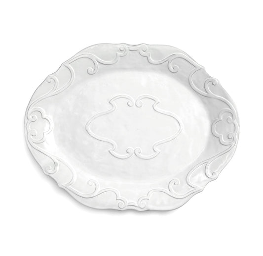 Arte Italica Bella Bianca ribbon oval platter Italian stoneware serving piece