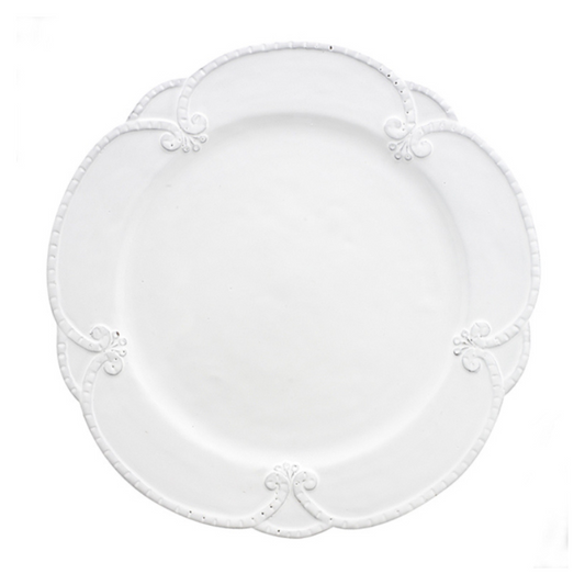 Arte Italica Bella Bianca rosette dinner plate Italian stoneware