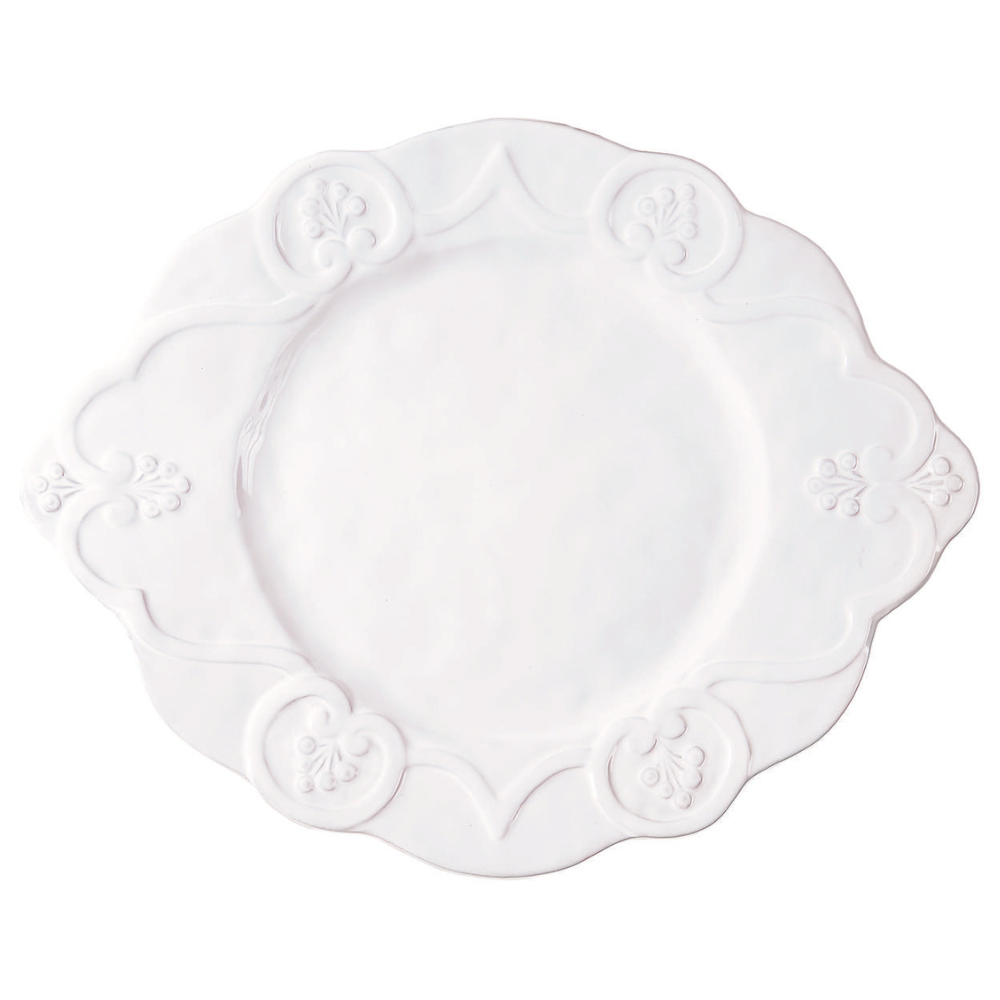 Arte Italica Bella Bianca scalloped charger platter Italian stoneware