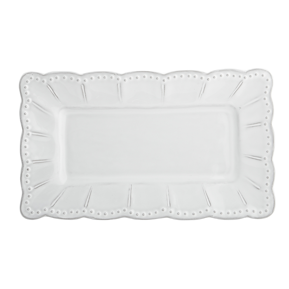 Arte Italica Bella Bianca small rectangular platter Italian stoneware