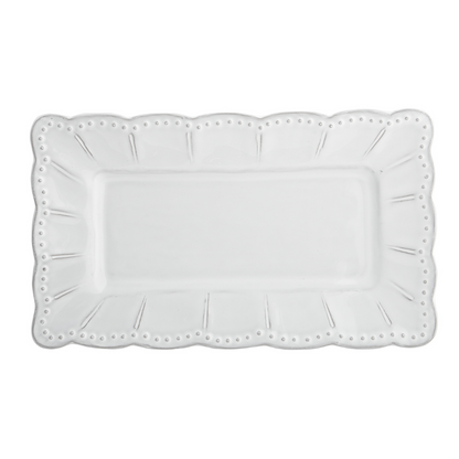 Arte Italica Bella Bianca small rectangular platter Italian stoneware