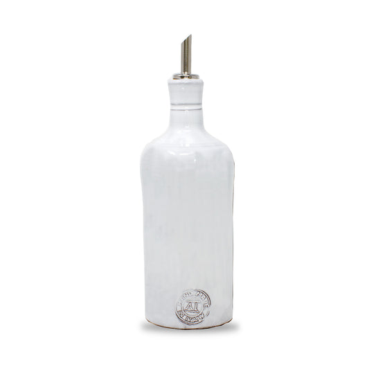 Arte Italica Bella Bianca tall oil bottle Italian stoneware