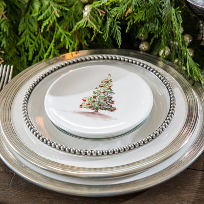 Arte ItalicaTuscan bread and canapé plate hand painted Christas Tree Italian ceramic