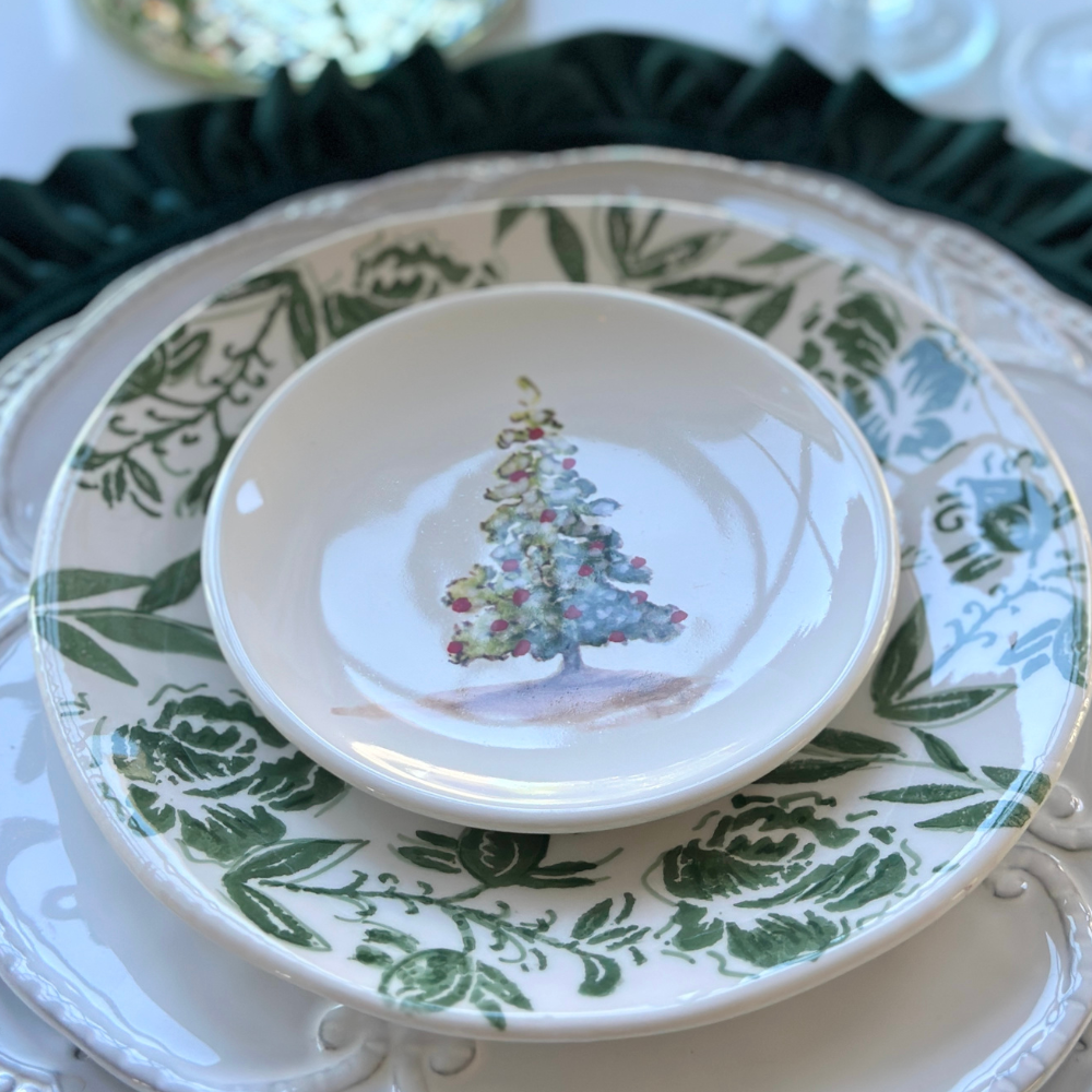 Arte Italica Tuscan Christmas Tree Canape Plate - Thumbnail 4