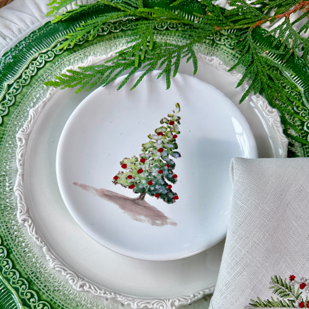 Arte Italica Tuscan Christmas Tree Canape Plate - Thumbnail 5