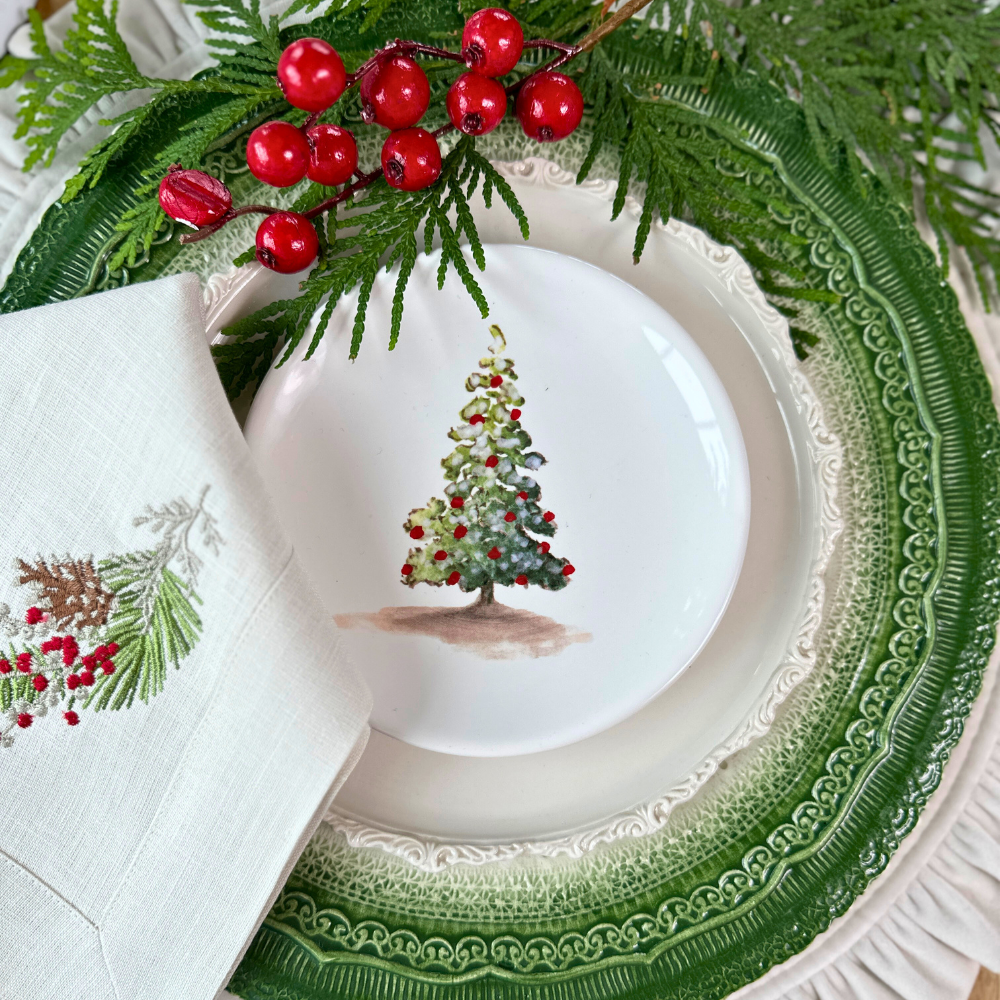 Arte Italica Tuscan Christmas Tree Canape Plate