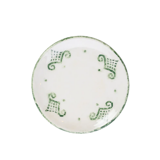 Arte Italica Burano bread and canapé plate green ceramic Italian hand painted dinnerware, artisan tableware