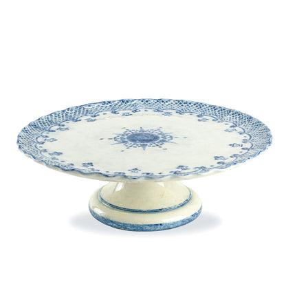 Arte Italica Burano cake stand blue ceramic Italian hand painted dinnerware, dessert stand