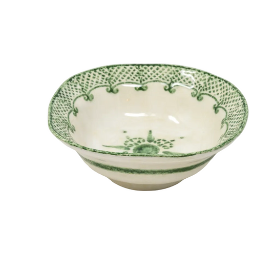 Arte Italica Burano cereal bowl green ceramic Italian hand painted dinnerware, ceramic breakfast bowl