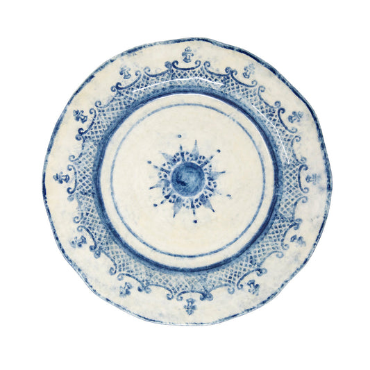 Arte Italica Burano dinner plate blue ceramic Italian hand painted dinnerware, decorative table plate