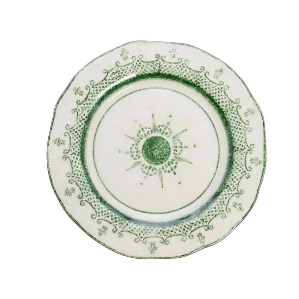 Arte Italica Burano dinner plate green ceramic Italian hand painted dinnerware, decorative table plate silo