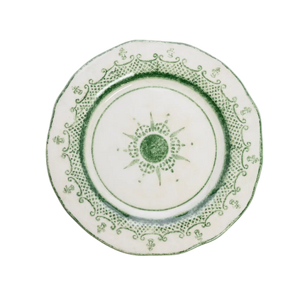 Arte Italica Burano dinner plate green ceramic Italian hand painted dinnerware, decorative table plate silo