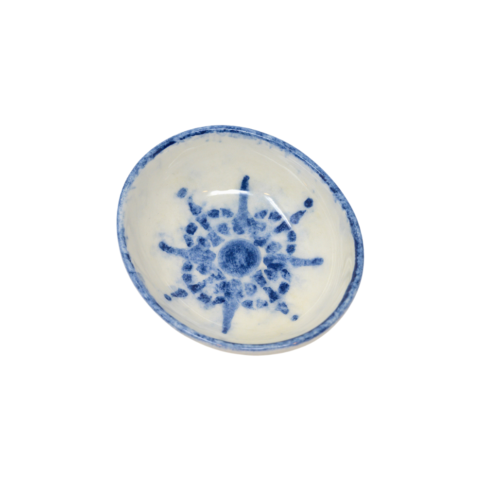 Arte Italica Burano dipping bowl set blue ceramic Italian hand painted dinnerware detail bowl 2