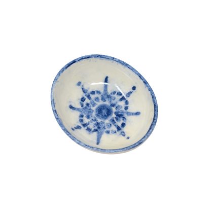 Arte Italica Burano dipping bowl set blue ceramic Italian hand painted dinnerware detail bowl 2