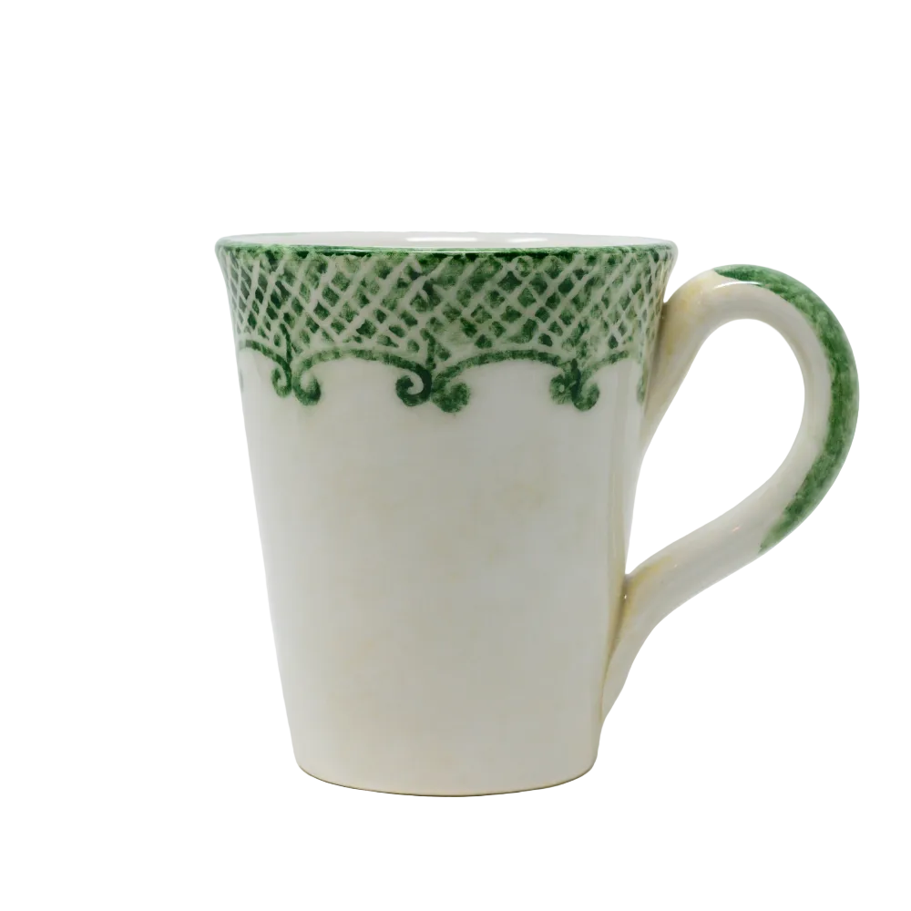 Arte Italica Burano mug green ceramic Italian hand painted dinnerware, ceramic mug for coffee or tea