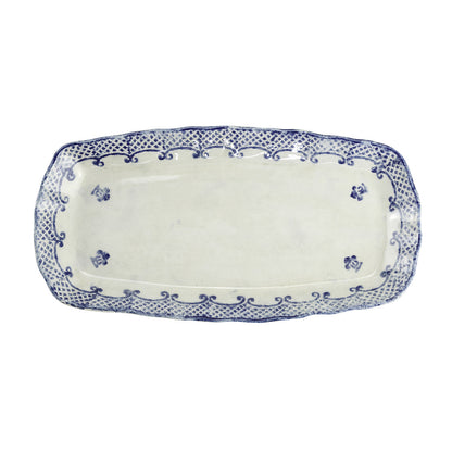 Arte Italica Burano rectangular tray blue ceramic Italian hand painted dinnerware