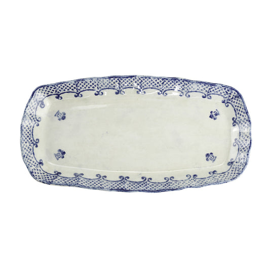 Arte Italica Burano rectangular tray blue ceramic Italian hand painted dinnerware