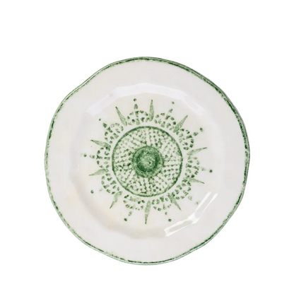 Arte Italica Burano salad and dessert plate green ceramic Italian hand painted dinnerware