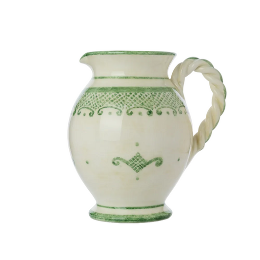 Arte Italica Burano small pitcher green ceramic Italian hand painted dinnerware