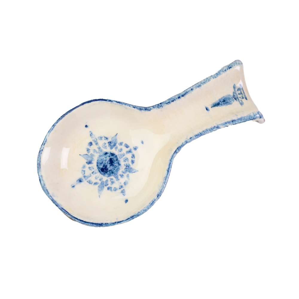 Arte Italica Burano spoon rest blue ceramic Italian hand painted table accessory