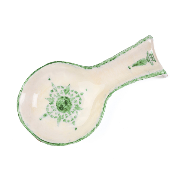 Arte Italica Burano spoon rest green ceramic Italian hand painted table accessory