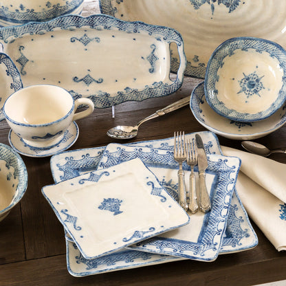 Arte Italica Burano square salad and dessert plate blue ceramic Italian hand painted dinnerware
