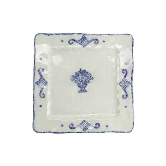 Arte Italica Burano square salad and dessert plate blue ceramic Italian hand painted dinnerware